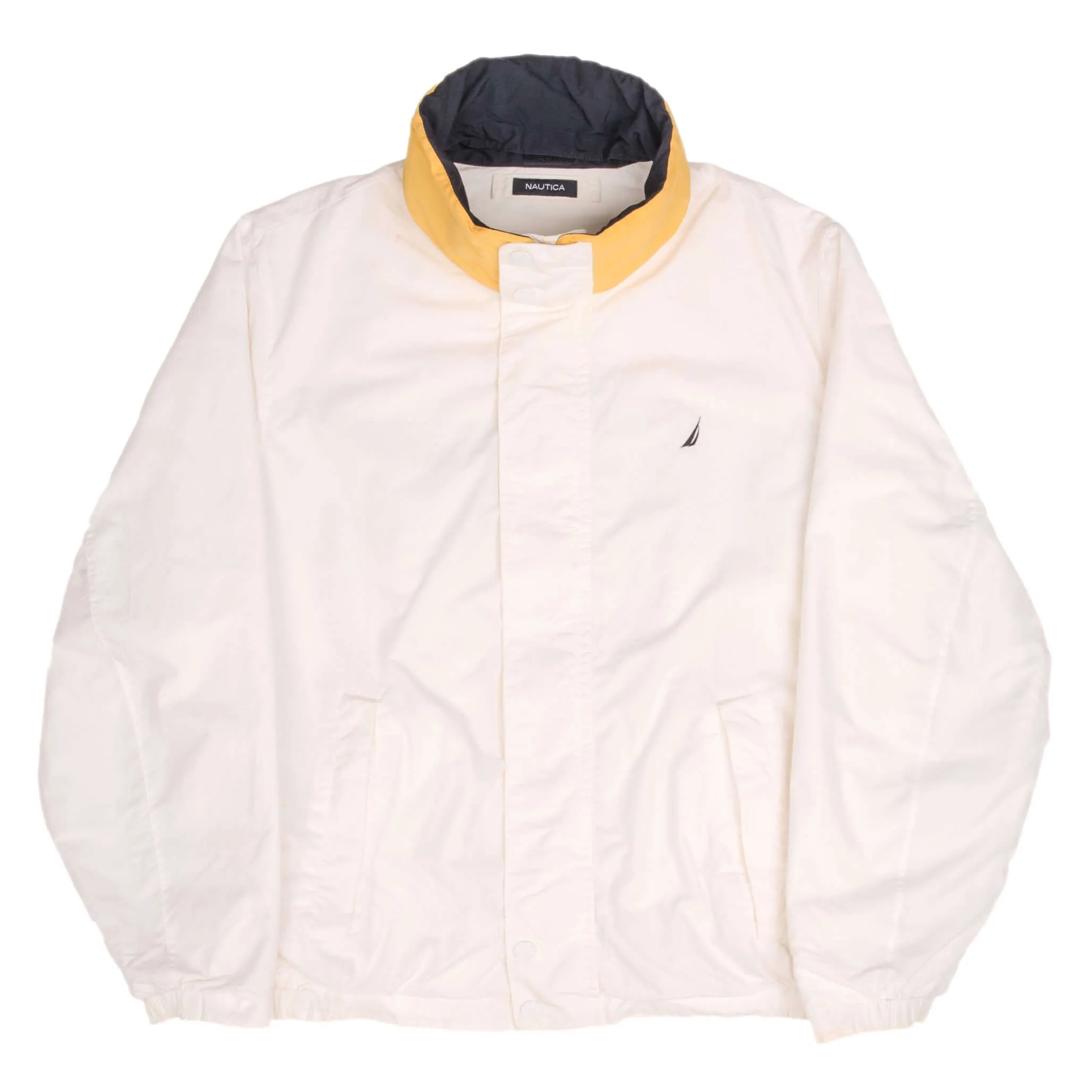 VINTAGE NAUTICA WHITE REVERSIBLE WINDBREAKER JACKET 1990S SIZE XL