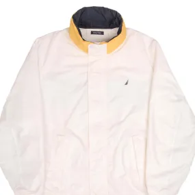 VINTAGE NAUTICA WHITE REVERSIBLE WINDBREAKER JACKET 1990S SIZE XL