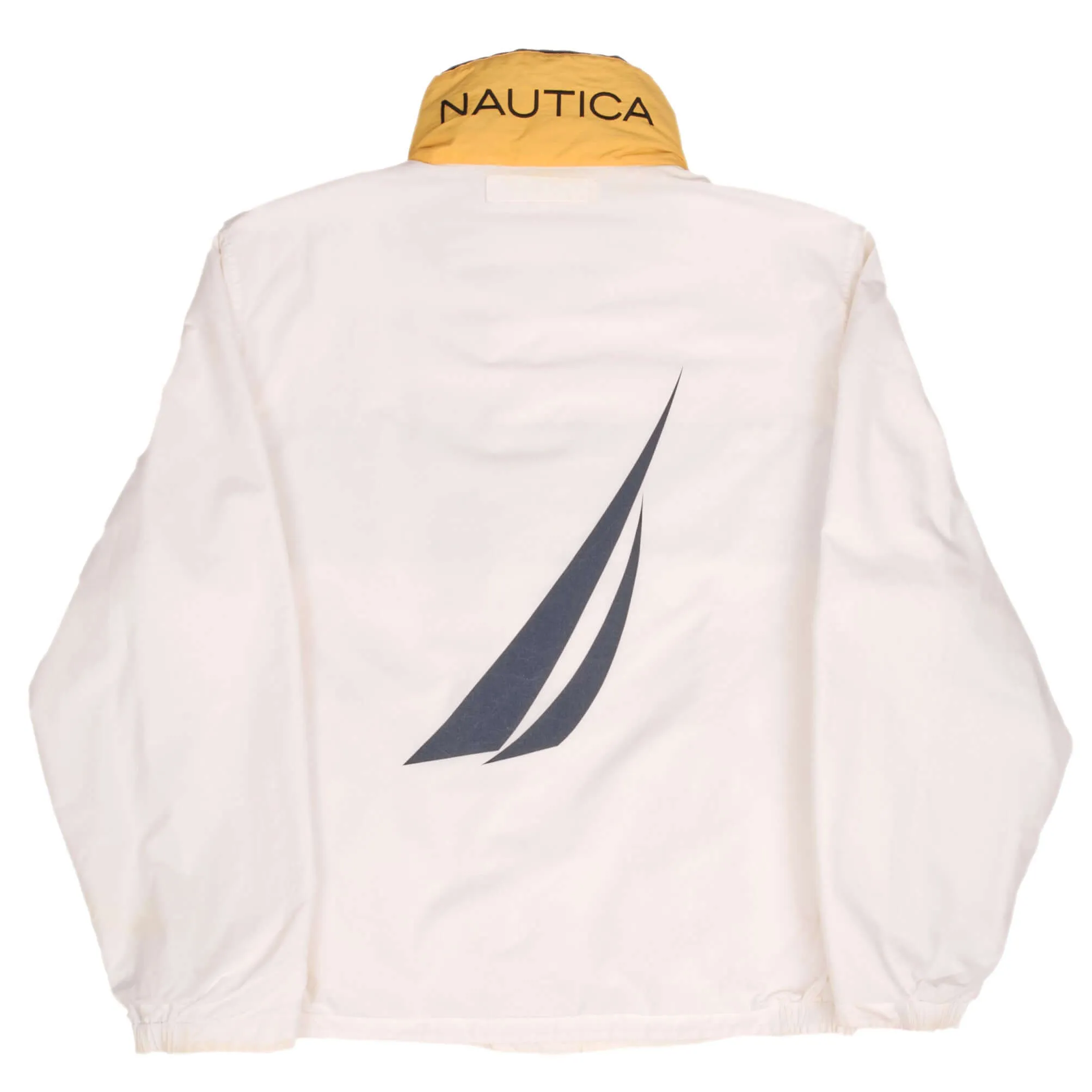 VINTAGE NAUTICA WHITE REVERSIBLE WINDBREAKER JACKET 1990S SIZE XL