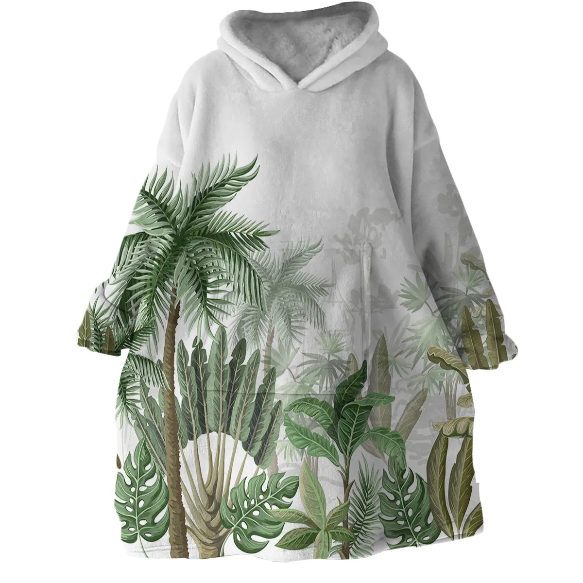 Vintage Tropical Wearable Blanket Hoodie