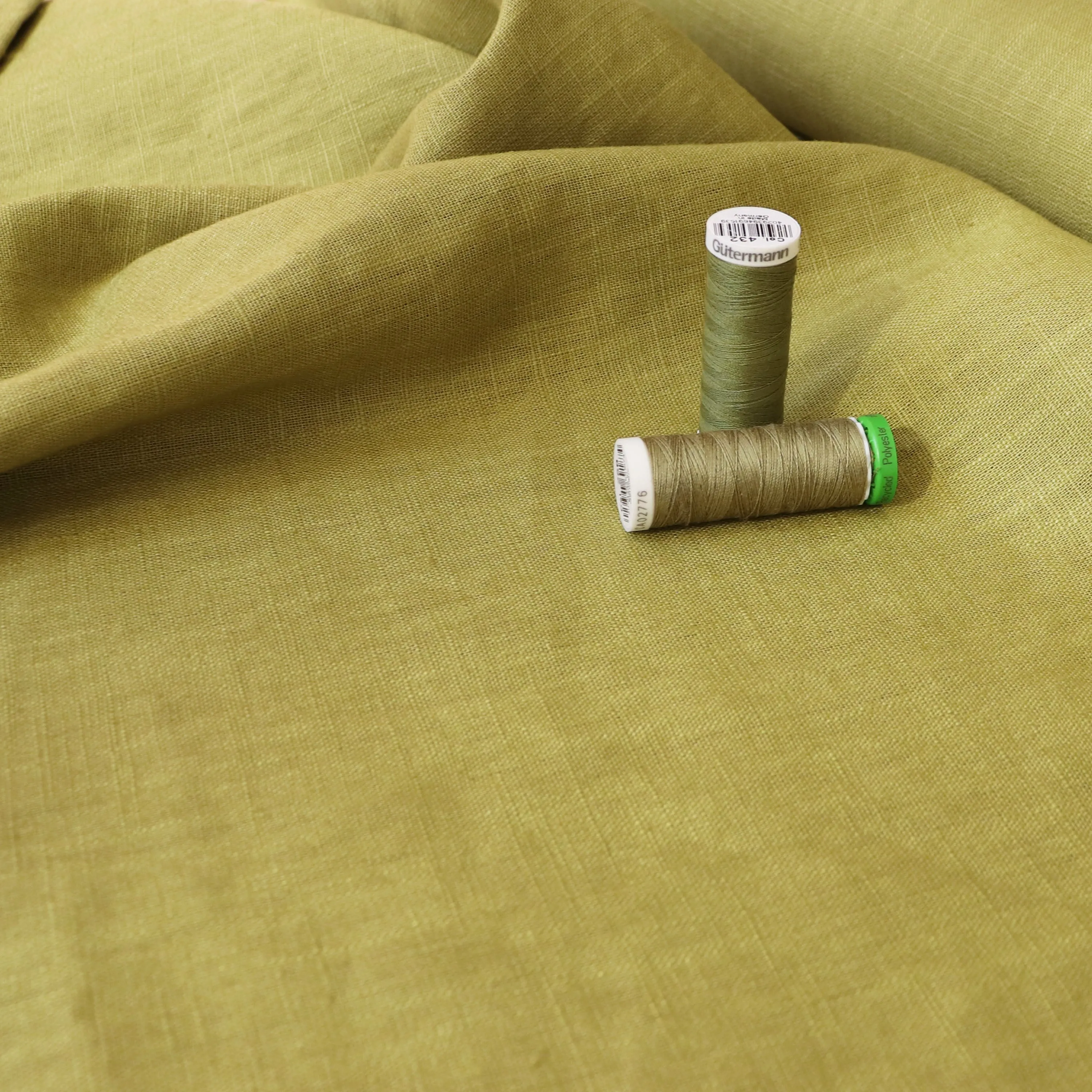 Washed Linen Cotton - Olive Green