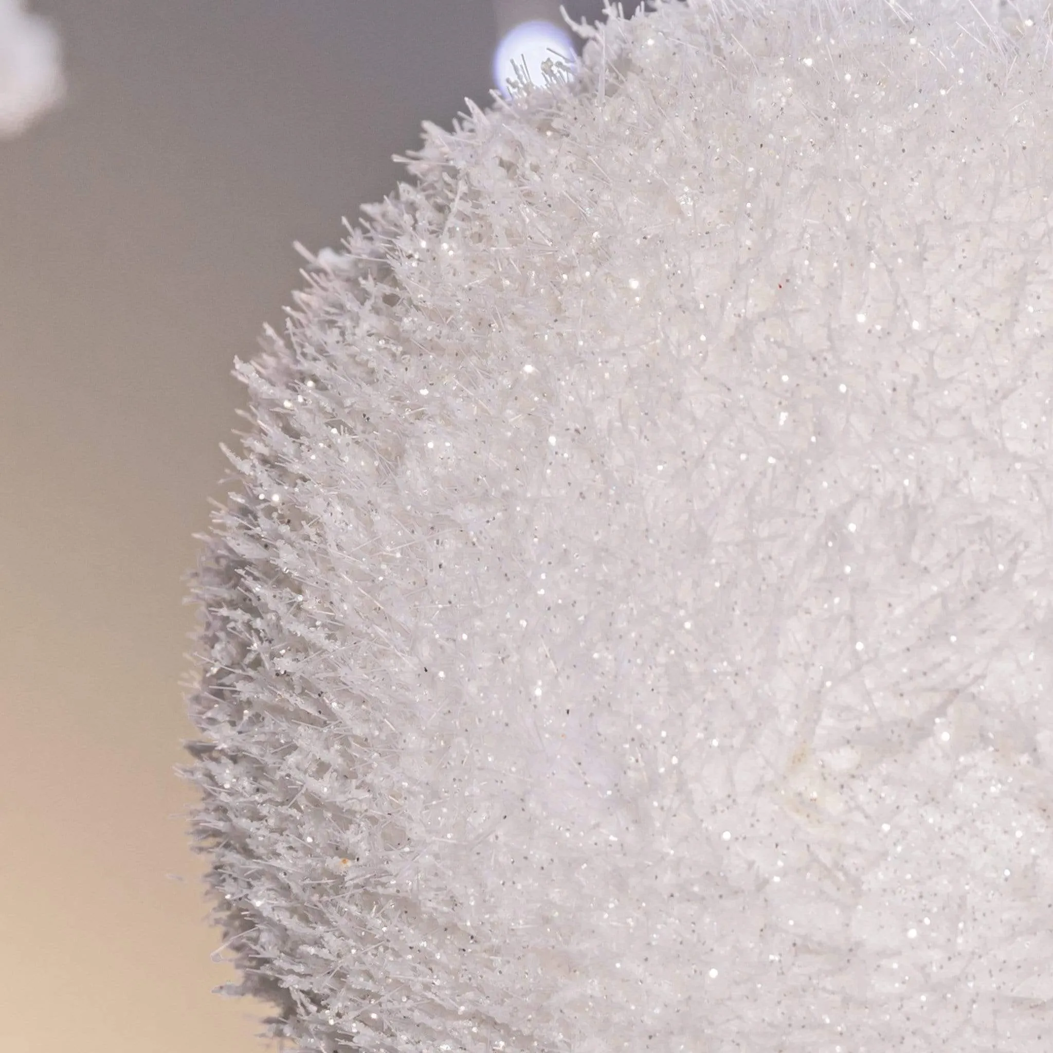 White Frosted Foam Bauble - 10cm