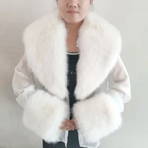 Winter Faux Fox Fur Scarf Artificial Fur Collar And Cuff Set