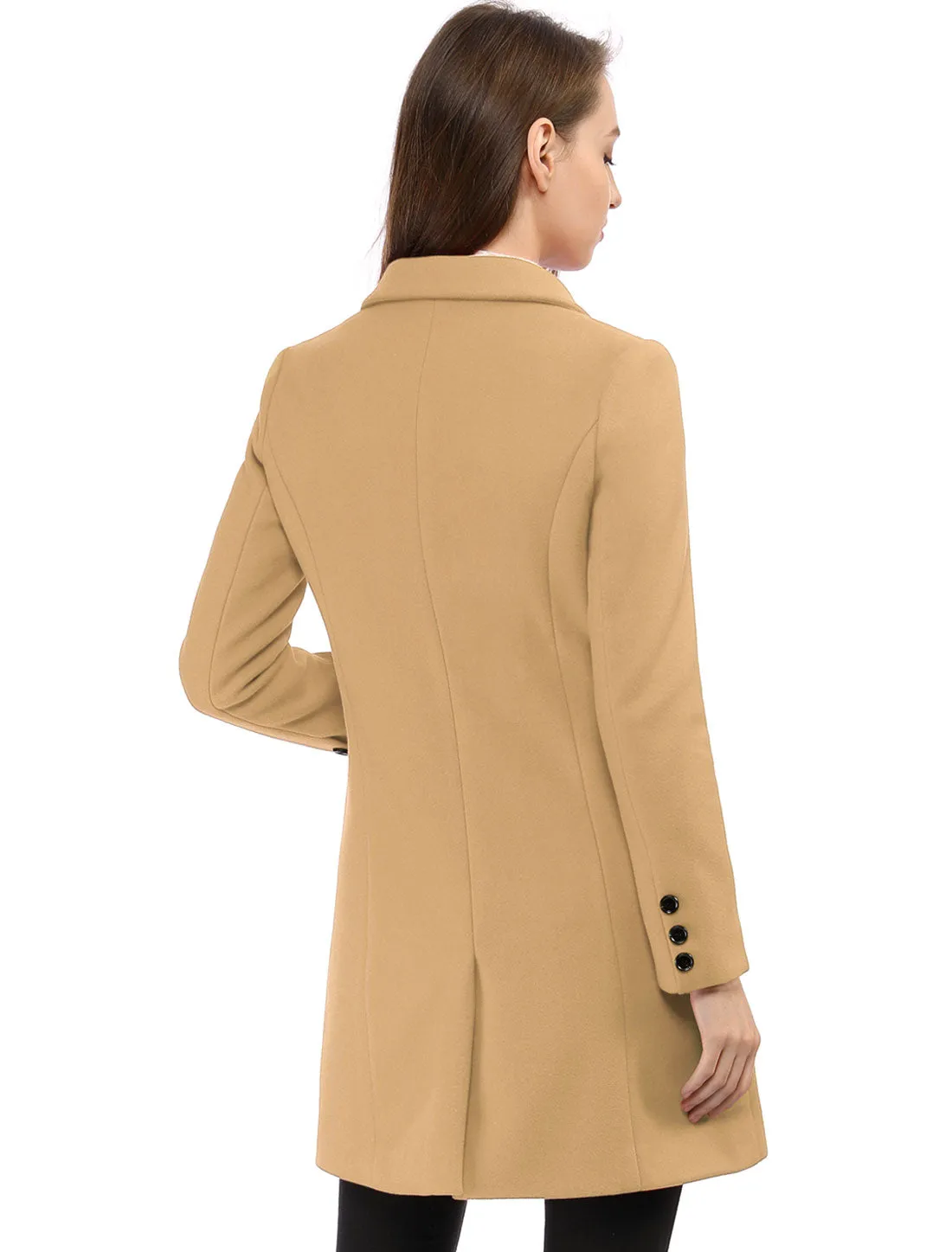 Winter Long Sleeve Notched Lapel Double Breasted Trench Coat