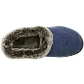 Women's Faux Fur Chinchilla Collar Slipper with Indoor/Outdoor Sole