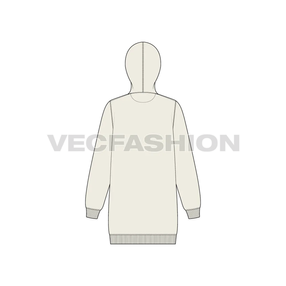 Women's Long Length Pullover Hoodie