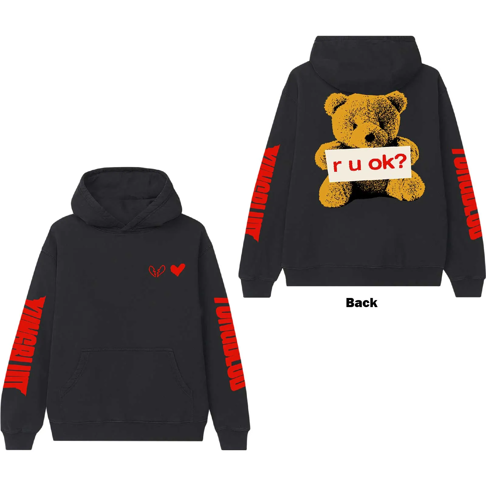 Yungblud Unisex Pullover Hoodie: R-U-OK? (Back Print)